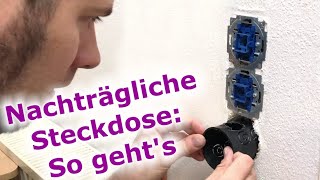 Steckdose erweitern amp nachrüsten UnterputzSteckdose nachträglich einbauen  SchrittfürSchritt [upl. by Naraj]