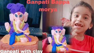 Ganpati with clayGanesh with clayDIY GaneshHow to make Ganesh with clay at homeGanesh making [upl. by Donnelly]