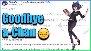 BIG NEWS A Chan Is Leaving Hololive At The End Of June [upl. by Verene]