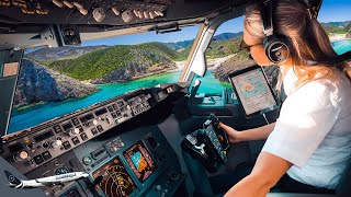 BOEING 737 Stunning LANDING IBIZA SPAIN Airport Runway 24  Cockpit View  Life Of An Airline Pilot [upl. by Elwina303]