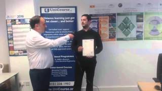 UniCourse Presents HNC Electrical Diploma to Daryl Viles [upl. by Deelaw]