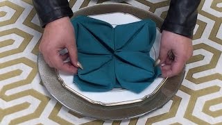 How to Fold a Water Lily Napkin  Classic Party Rentals [upl. by Luzader788]