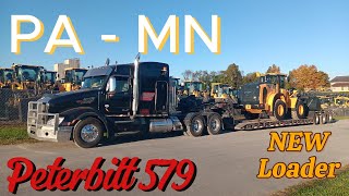 Shippensburg PA  Proctor MN brand new loader haul on a RGN lowboy [upl. by Aramenta]