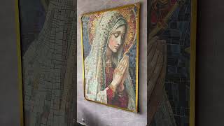 Quadro Decorativo Virgem Maria em Mosaico [upl. by Kenlay752]