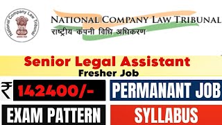 Bumper vacancy  freshers job  senior legal assistant  NCLT  government job  legal vacancy 2024 [upl. by Klepac]