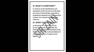 Biology Question Solved Definition Anatomy and Physiology [upl. by Akiam]