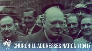 Winston Churchill Addresses The Nation After the German Blitz 1941  War Archives [upl. by Tania]