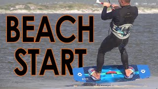 Beach Start twintip kitesurf tutorial [upl. by Kensell944]