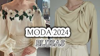 HERMOSAS BLUSA ELEGANTES SENCILLAS Y DISCRETAS DE MODA 2024 [upl. by Nishom]