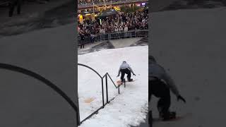 Snowboard broke mid rail shorts snowboarding [upl. by Akiria]