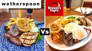 Mixed Grill  Wetherspoons vs Brewers Fayre  Who Wins [upl. by Ahsikram]