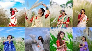 kashful photo pose  durga puja special kashful photo poses for girls [upl. by Ramraj631]