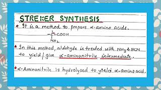 BSc 3rd Strecker Synthesis of amino acids JAM NET Dr Kakuli Chowdhury [upl. by Blim]