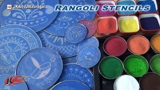 How to use Rangoli Stencils  JK Arts 773 [upl. by Yenhpad]