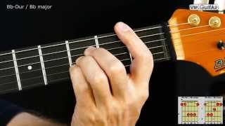 Gitarrenakkorde BbDur Akkord  Bb major chord [upl. by Dachi31]