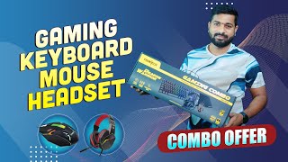 Gaming Keyboard Mouse amp Headset With RGB Combo Offer Frontech Low Cost 1 Year Warranty [upl. by Ahsikel]