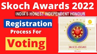 Register And Vote For SKOCH Award I Skoch Award 2022 I SKOCH Award Voting Registration Online [upl. by Anetsirk]