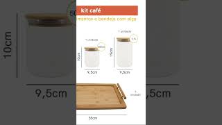 Kit “Café “ com 4 peças  1 bandeja e 3 potes 250 500 1100ml [upl. by Pouncey]