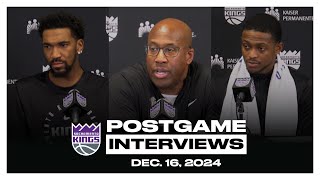 Malik Monk DeAaron Fox and Coach Brown  Post Game Interviews 121624 [upl. by Gulick]