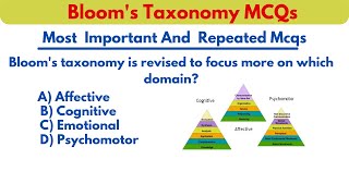 Blooms Taxonomy MCQs  Cognitive Affective Psychomotor Domains FPSC Pedagogy Mcqs [upl. by Luzader]