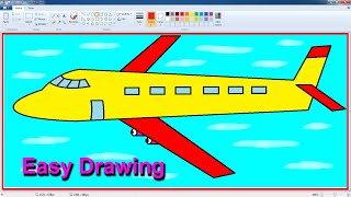 Easy Airplane Drawing  Airplane Drawing Very Easy Step By Step  Airplane Drawing MS Paint [upl. by Ihpen726]