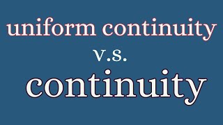 Real Analysis  Intro to uniform continuity [upl. by Aicak]