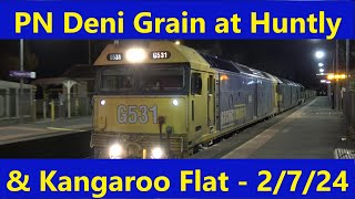 PN Deniliquin Grain at Huntly and Kangaroo Flat  July 2nd 2024 [upl. by Anneehs]