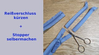 Reißverschluß kürzen Stopper Endteil selber machen DIY zipper stop [upl. by Rima549]