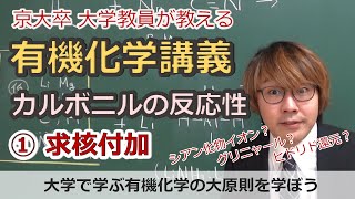 【大学有機化学】カルボニルの反応性①求核付加反応。電気陰性度から考えるグリニャール試薬の付加やヒドリド還元 [upl. by Anelahs]