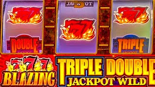 Triple Double Jackpot Wild Blazing 7s 3 Reel Casino Slot [upl. by Mia]