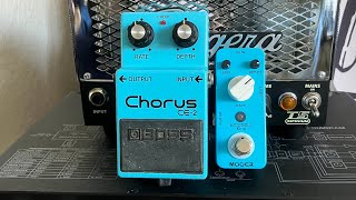 Chorus comparison with delay BOSS CE2 vs MOOER Ensemble King [upl. by Nahtanod]