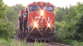 Fast Stack Train CN 120 passing thru Stewiacke NS with Autoracks on the Rear [upl. by Downe]