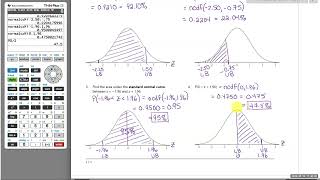 Sect 61 p 2 Use Normalcdf to find AreaProbability Between Two Zscores [upl. by Sabec]