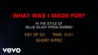 Billie Eilish  What Was I Made For Karaoke [upl. by Eirot]