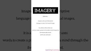 ImageryLiterary device  Figure of speech  Literary figure Hindi Learning Is Earning [upl. by Witt]