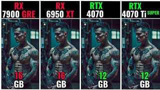 RTX 4070 vs RX 7900 GRE vs RTX 4070 SUPER vs RX 6950 XT Test in 19 Games 1080P  2K  4K [upl. by Sudderth]