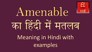 Amenable meaning in Hindi [upl. by Kenneth709]