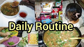 Daily Routine Vlogs  Half Month Grocery Haul  Chicken Vegs Corn Soup Recipe  Routine vlogs [upl. by Hgeilhsa]