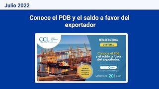 Conozcamos los requisitos necesarios del PDB y saldo a favor del exportador  CCL y Drawback Perú [upl. by Skippie]