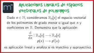 Cuestión sobre aplicaciones lineales de polinomios derivadas de polinomios [upl. by Aloke966]