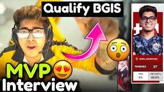 JONATHAN MVP Interview 🏆 • Reply Qualify BGIS Wildcard ✅🔥 [upl. by Airamalegna]