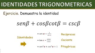 Demostracion de Identidades Trigonometricas  Nivel 1  Ejemplo 3 [upl. by Wernher]