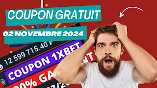 grosse faille coupon du jour 1xbet aujourdhui football du 02112024 [upl. by Rezeile]