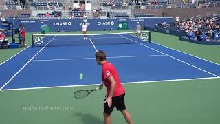 Wawrinka v Nishikori 2018 US Open practice 4K [upl. by Bates341]