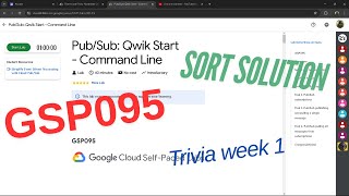 PubSub Qwik Start  Command LineGSP095Sort Solution Trivia Week 1 [upl. by Martino]