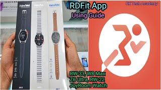 How To Connect SmartWatch Through RDFit App In  Hindi  RW22RW33JoyRoom  Add Custom Wallpaper [upl. by Orvil]