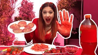 MANGIO CIBO ROSSO PER 24 ORE EATING ONLY RED FOOD FOR 24 HOURS Valentina Lattanzio [upl. by Yral]