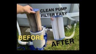 “How To Clean Out Of Ground Pool Filter Cartridge” Bestway Coleman and Intex Change Pool Filter [upl. by Garvin]