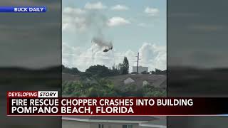 Onlookers watch as fire rescue helicopter crashes in Pompano Beach Florida 2 hospitalized [upl. by Netnilc]