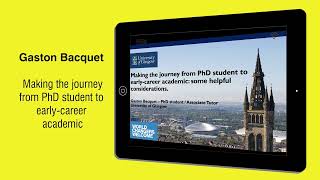 Making the journey from PhD student to earlycareer academic Gaston Bacquet [upl. by Zadoc]